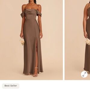 Elegant Brown Draped Dress